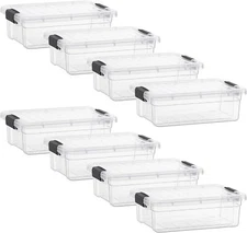 Superio Clear Storage Bins with Lids, 8 Pack- Plastic Storage Boxes - 7.4 Quart