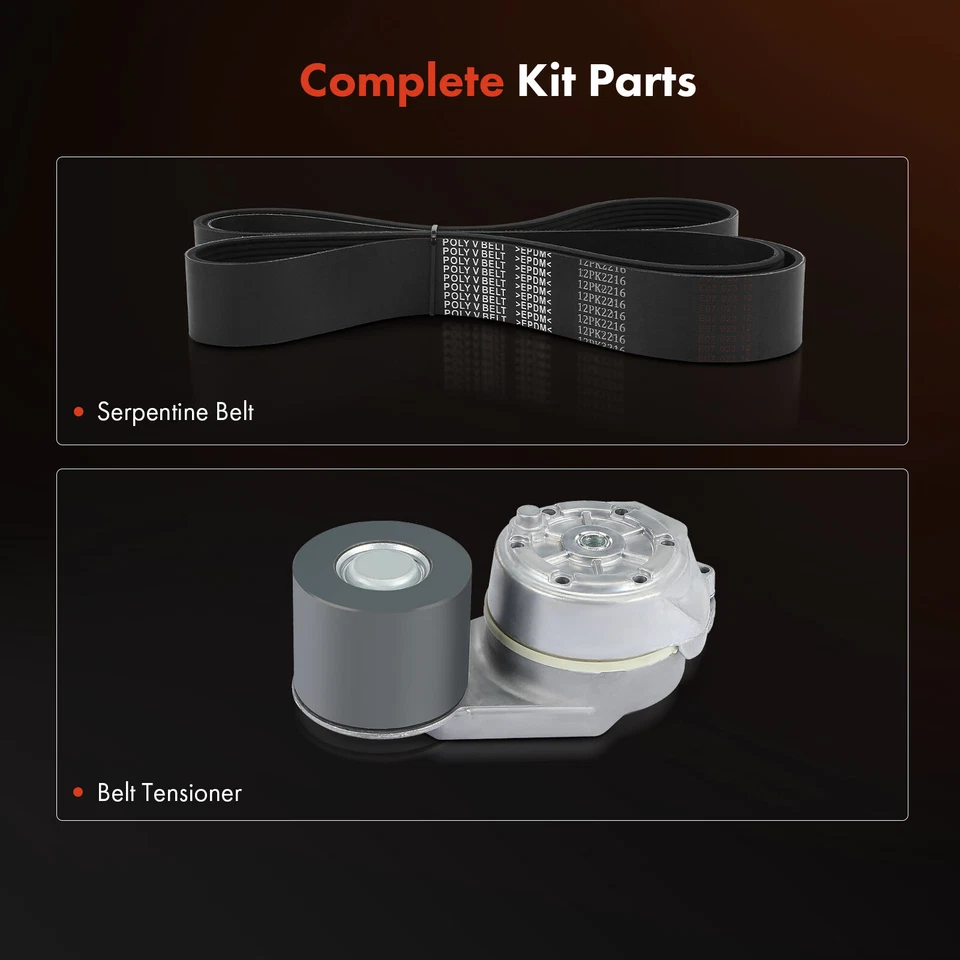 Комплект компонентов змеевика ременного привода для Kenworth T660 T800 08-10 Peterbilt 2 шт. - Изображение 3 из 4