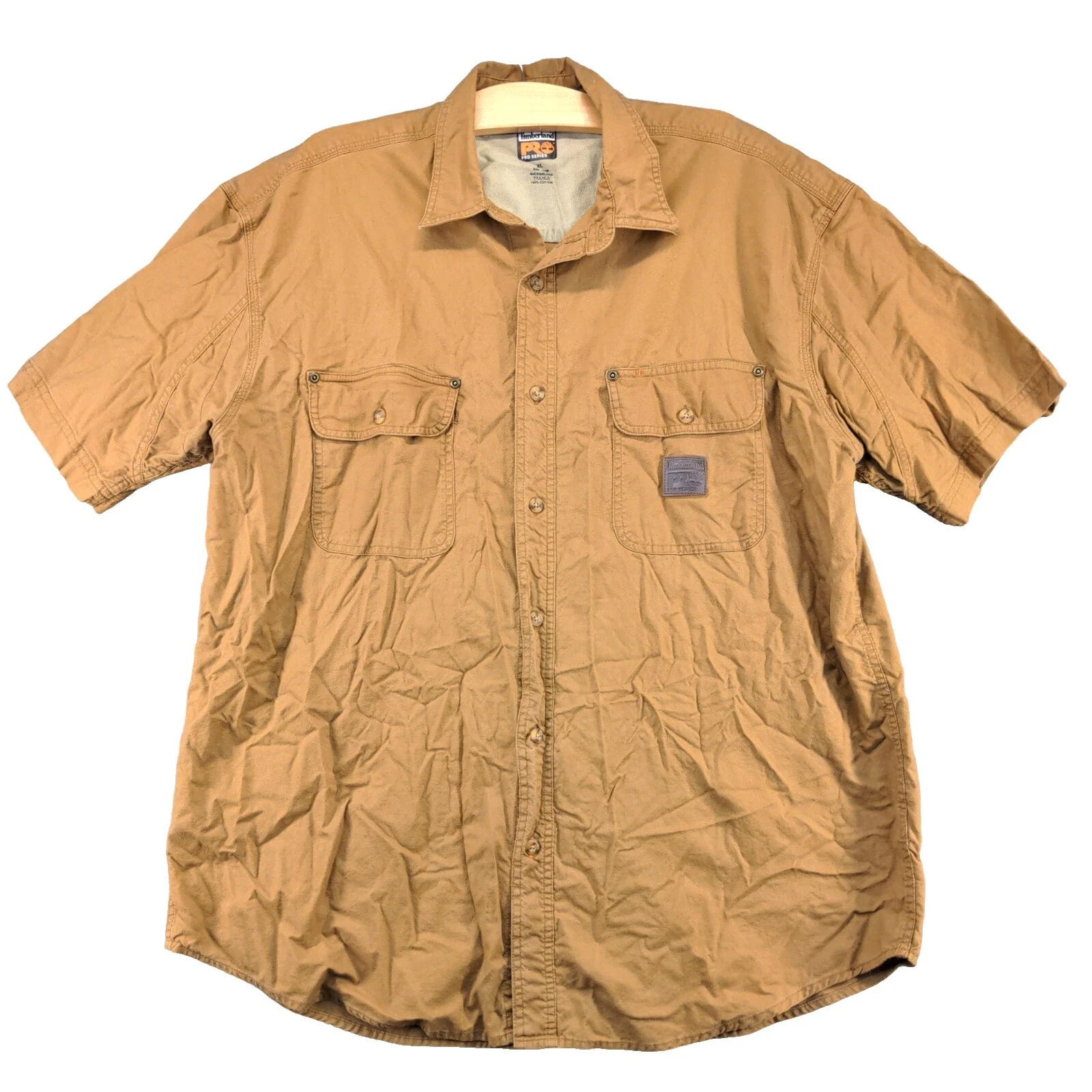 Timberland Short Sleeve Solid Casual Button-Down Shirts for Men