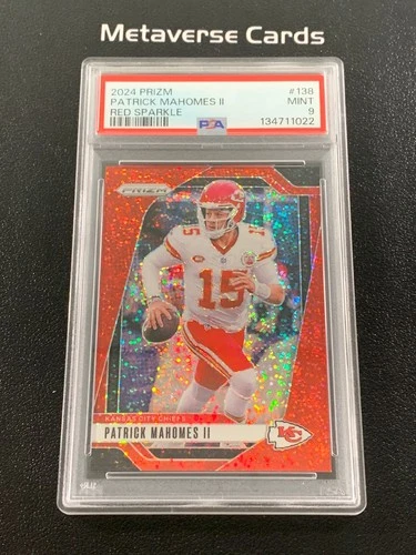 2024 Prizm Patrick Mahomes II Red Sparkle Chiefs PSA 9