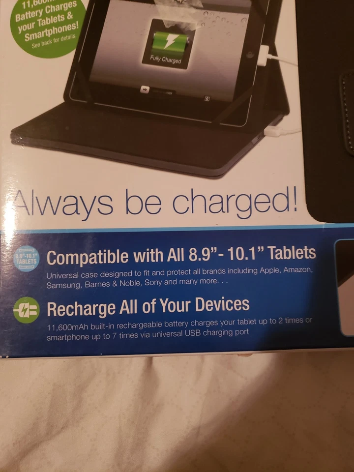 Estuche de alimentación recargable Jut-in diseño universal para tabletas iPad de 8-9"-10,1" nuevo Foto 2 de 4