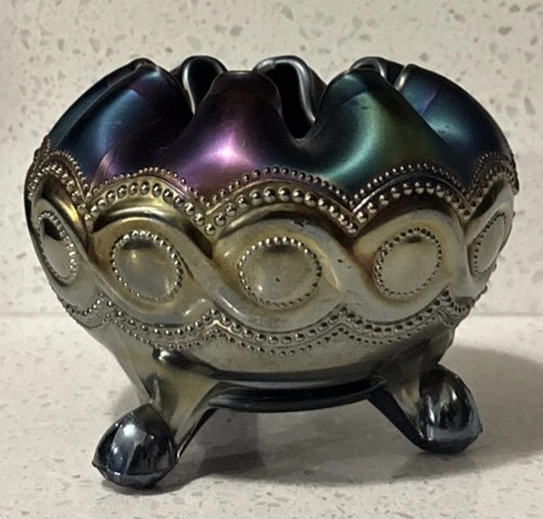 VINTAGE CARNIVAL NORTHWOOD BEADED CABLE ROSEBOWL