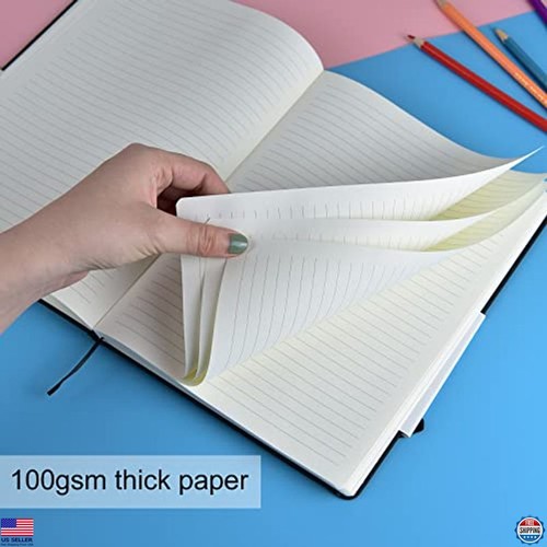 Stunning 2-Pack B5 Classic Hardcover Notebooks - College Ruled, 160 Pages, Black - Picture 4 of 6