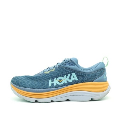 Hoka One Herren Gaviota 5 Wide Sneaker Blau Gelb Mint Weit Laufschuhe EU 46 