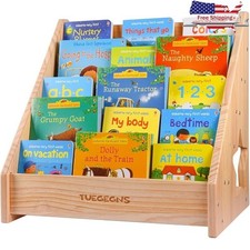 Montessori Wooden Toddler Bookshelf Floor Organizer Space Saving Kids Reading US