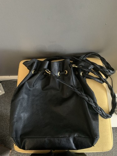Ladies Black Drawstring Handbag - Picture 2 of 3