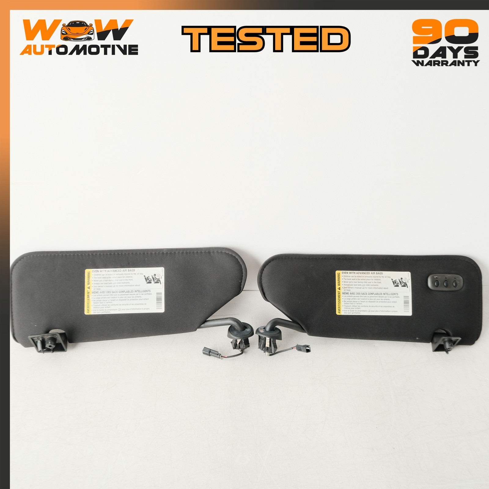 05-13 CHEVROLET CORVETTE C6 FRONT LEFT RIGHT SUN VISOR SHADE MIRROR LIGHT SET OE