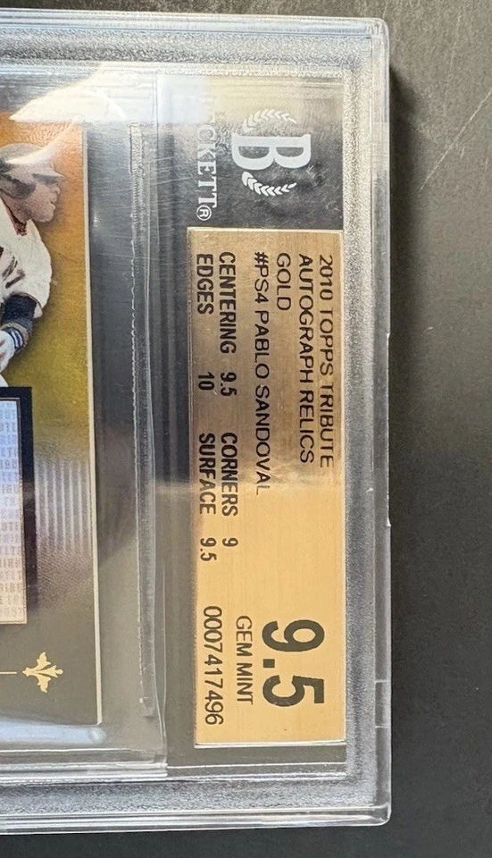 Parche autógrafo homenaje a Pablo Sandoval 2010 Topps 10/25 9,5 GM! Foto 3 de 4