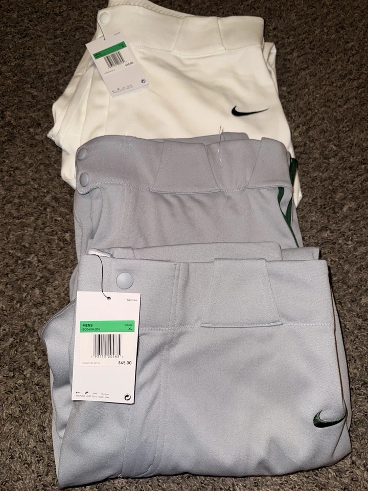 Nike Vapor Select Baseball Pants Gray w/Green Three For 55 XL - Image 2 of 4