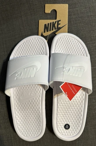 Nuovo sandalo Nike donna Benassi ciabatte slides taglia 10 bianco alternato a crocs