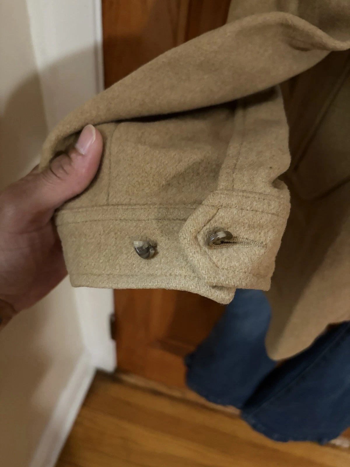 Vintage Polo Ralph Lauren Wool Harrington Jacket Mens Large Camel Tan Full Zip - product detail image 5