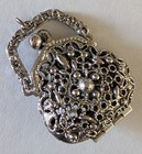 Vintage Signed Arthur Pepper Purse Locket ART Pendant Opens Silver Tone — photo 6