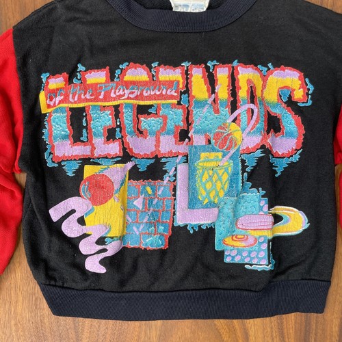 Boys Dijon Sweatshirt Vintage 90s Legends Of The Playground Size 5 Red Black - Picture 2 of 7