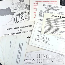 Gottlieb Jungle Queen Pinball Machine Game Manual Schematics BONUS Cards ORIGINL