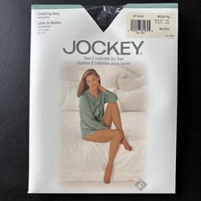 3 Jockey Control Top Pantyhose Medium Tall Off Black Reinforced Toe Style 7951