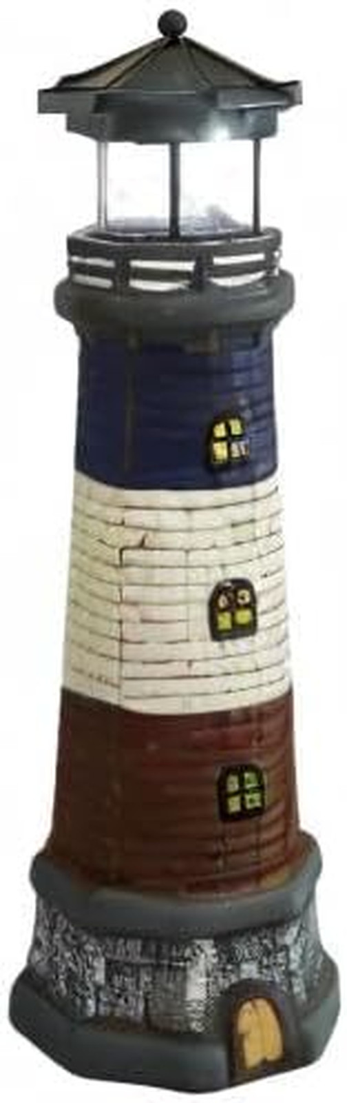 Solar Garden Lighthouse Decor, Resin Waterproof Solar-Powered Lighthouse Statue