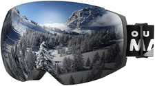 Ski Goggles Frameless Design Interchangeable Lens OTG Snow Goggles UV400