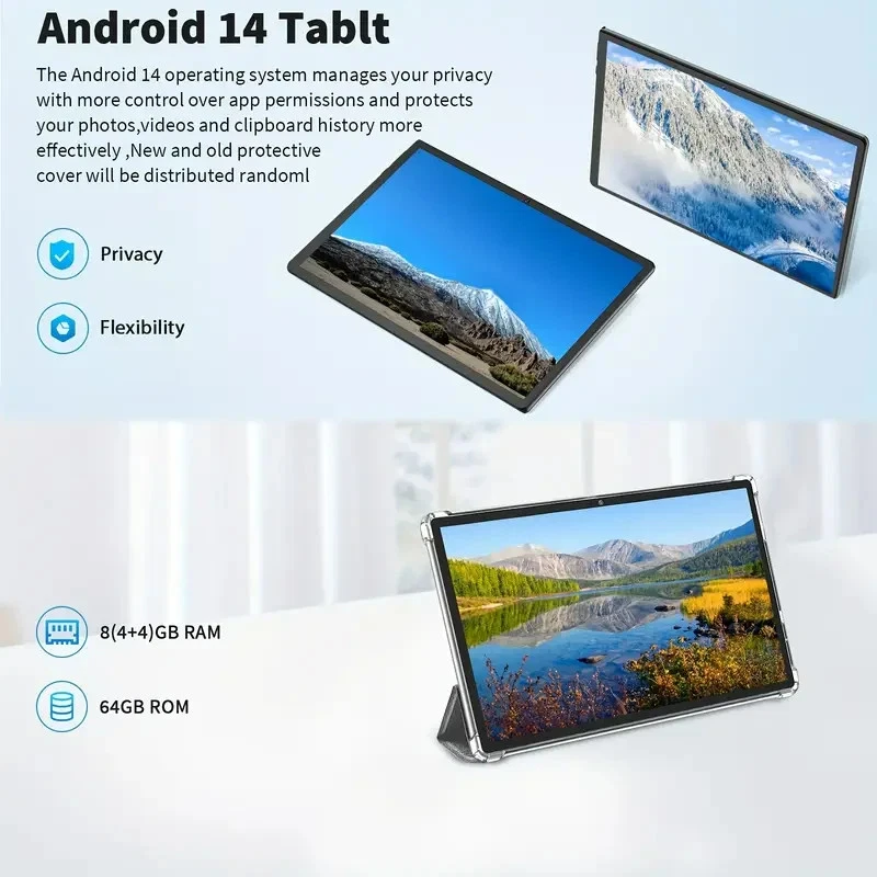 10.1 Inch Android  Tablet 64GB Storage, 4GB+4GB Expanded for RAM, FHD WiFi 5+8MP - Image 3 of 4