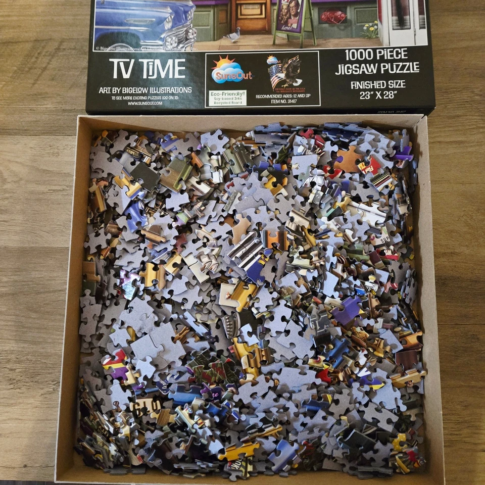 Rompecabezas de 1000 piezas TV Time arte por Bigelow Illustrations acabado Foto 4 de 4