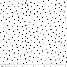1/4 Yard 9x42 Riley Blake "Take Heart" Small Hearts White Low Volume Cotton