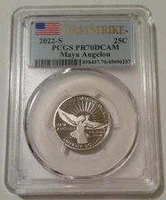 2022 S Clad Maya Angelou Quarter Proof PR70 DCAM PCGS First Strike