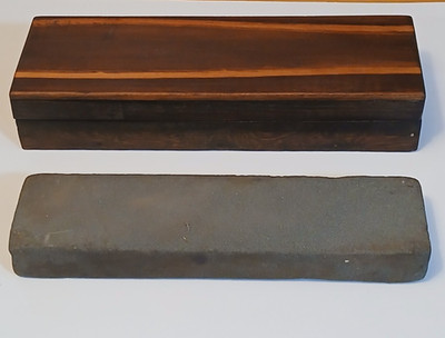 Vintage Sharpening Stone in Wooden Box