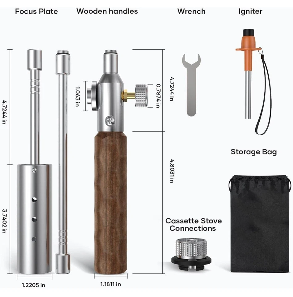 Professional Versatile Long Reach Butane/Propane Torch With Dark Walnut Handle - Image 2 of 4