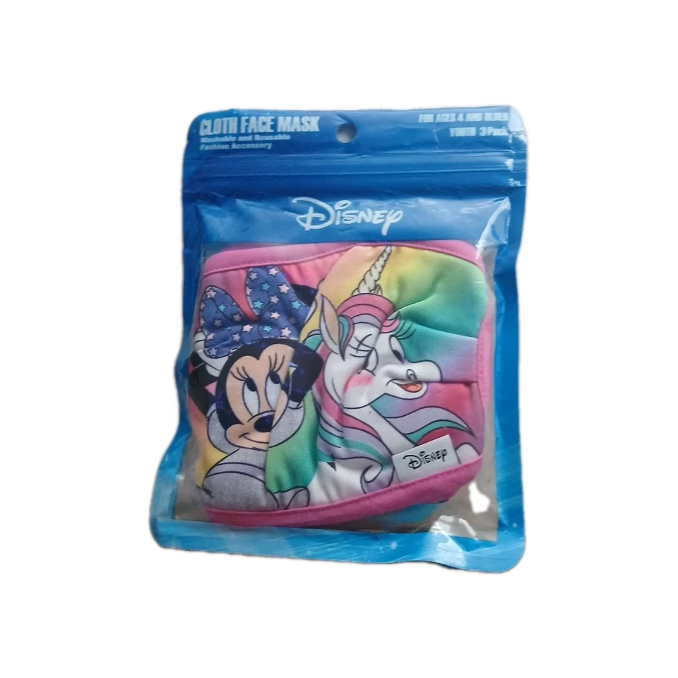 Disney Cloth Face Masks Kids Girls Minnie Mouse 3 Masks In Pack Age 4+ - Image 4 of 4