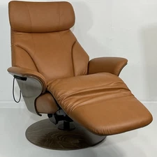 *NEW* Ekornes Stressless ADAM Powered Adjustable Cognac Leather Recliner Chair