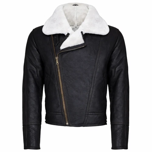Men’s B3 Aviator Jacket Shearling Sheepskin Leather Bomber Flight Coat Winter image 7