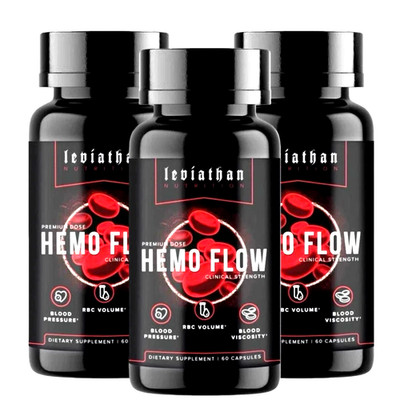 3Pcs Leviathan Nutrition Hemo Flow Supplement Nattokinase with forNitric OxideUS