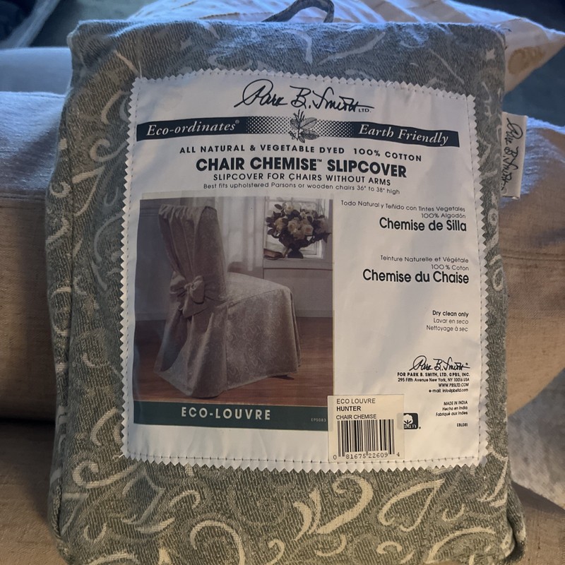 Chair Chemise Slipcover without arms  By Park B Smith   Earth Freindly