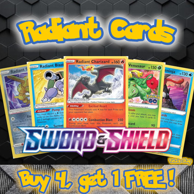 Pokemon Cards - Radiant Cards - Sword & Shield Sets - Choose Your Own - TCG