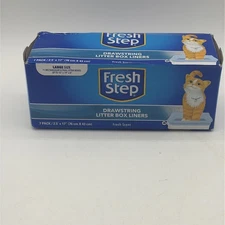 Large Fresh Scented Cat Litter Box Liners - Drawstring Closure, 7 Count