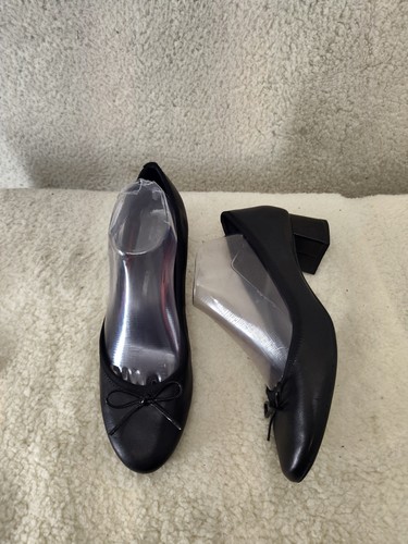 Rockport Total Motion Women Pump 9.5 Black Faux Leather Low Heel Comfort Shoes - Picture 4 of 20