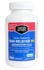 Berkley Jensen Extra Strength PM Caplets 500mg 500 Ct Sleep Aid Relief Exp 09/27
