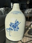 Stoneware jug by D. Foster & Co., Blackstone St., Boston - cobalt blue floral — photo 1