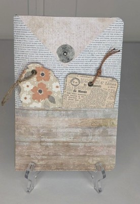 Handmade Junk Journal Blank - Butterflies & Neutral Tones, 6 x 9.25 inches