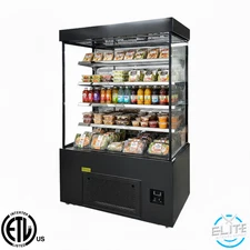 ETL 52" Refrigerated Open Air Display Case Grab & Go Cooler Night Curtain