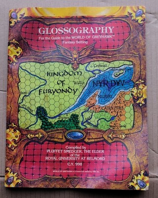 Glossographie für Leitfaden zu Greyhawk AD&D D&D Fantasy-Einstellung Gary Gygax TSR RPG
