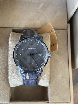 Burberry BU10010 Classic Round Checked Steel Case Men's Watch