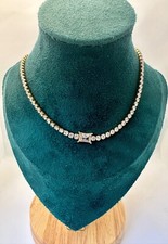 18K Gold plated brass Emerald CZ diamond Tennis chain choker necklace women