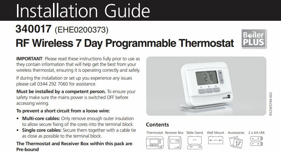 Center RF Wireless 7-Day 5/2 Day Programmable Room Thermostat White | eBay