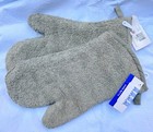 Vintage Nos Kmart~12"Long Oven Mitts~Quilted Gray~Terry Cotton Pakistan~Set of 2