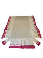 Pottery Barn Kids Twin Size White & Bright Pink Pleated Bed Skirt GUC