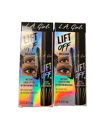 L.A. Girl LIFT OFF Mascara, Instant Lash Lifting .Super Black. Lot of 2. 
