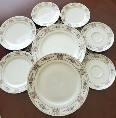 Johann Haviland Primrose Plates -  2 Dinner 2 Salad 2 Bread 3 Saucers Circa 1970