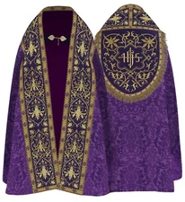 Purple Violet Roman Cope with stole Vestment Capa pluvial Morada KT826F26