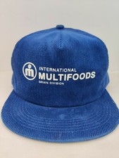 Vintage K Products USA MADE Corduroy Intl Multifood Grain Farm AG Trucker Hat