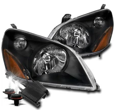 FOR 03-05 HONDA PILOT REPLACEMENT HEADLIGHT HEADLAMP LAMP BLACK +50W 8K HID KIT